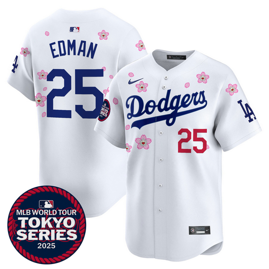 Men Los Angeles Dodgers #25 Edman Tokyo Series 2025 white Limited Stitched Jersey style 2->los angeles dodgers->MLB Jersey